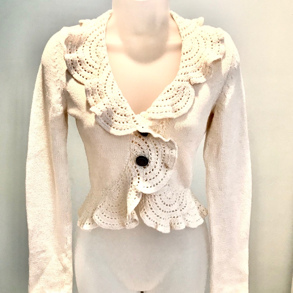 Anthropologie HRW ivory cardigan XS - Picture 2 of 10